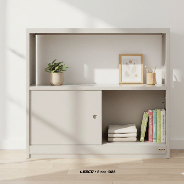ตู้ชั้นวางทรงเตี้ย LEECO 90 ซม. LC01-C MARBLE WHITE